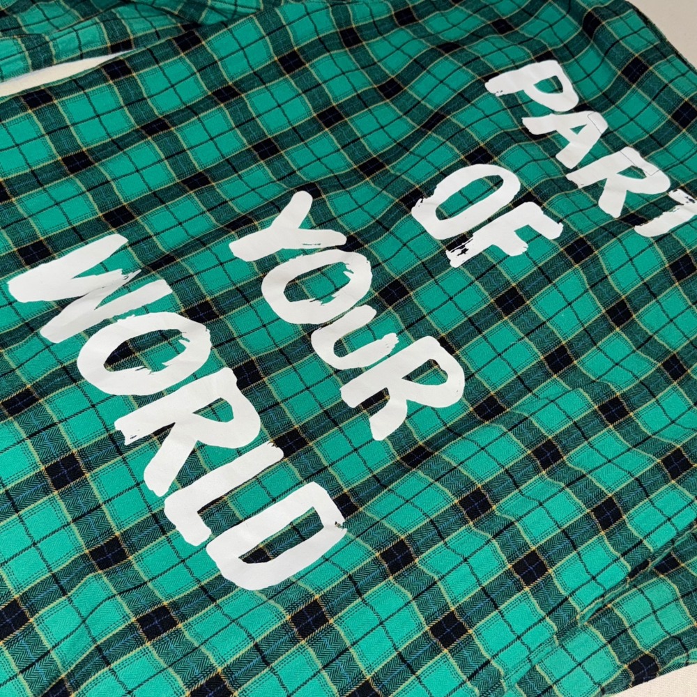 Disney Cakeworthy Little Mermaid Flannel Shirt Green Plaid Part Of Your World M